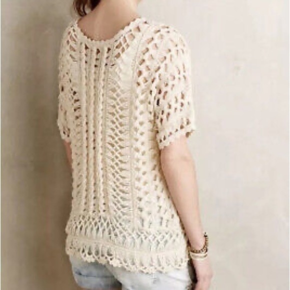 MOTH loose yarn knit cream blouse - Picture 10 of 10